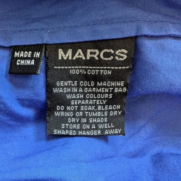 Marcs Dress Periwinkle Blue Cotton Broderie Lace Panel Silk Coquette Women's 6 - Picture 2 of 15